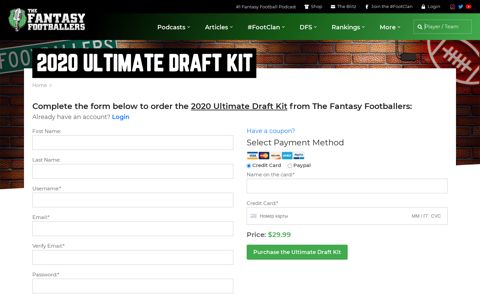 2020 Ultimate Draft Kit - Fantasy Footballers Podcast