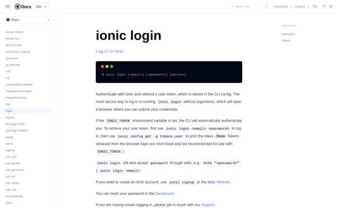 ionic login - Ionic Documentation
