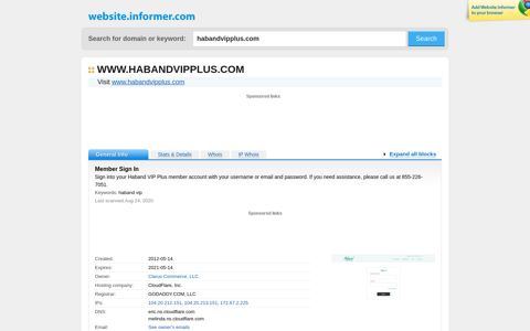 habandvipplus.com at WI. Member Sign In - Website Informer