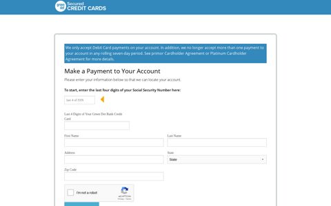 Make a Payment to Your Account - Green Dot Bank Credit Cards