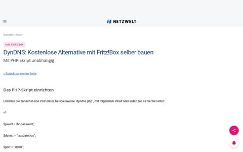 AVM Fritz!Box: Das PHP-Skript einrichten | NETZWELT