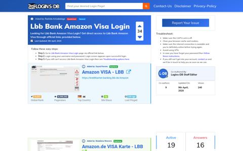 Lbb Bank Amazon Visa Login - Logins-DB