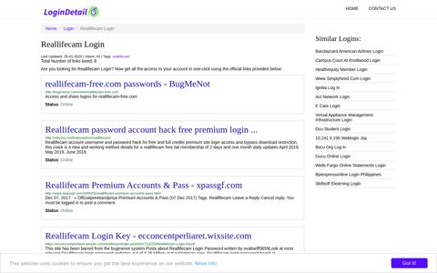 Reallifecam Login reallifecam-free.com passwords ...