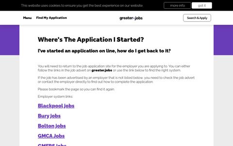 Find My Application | greater jobs