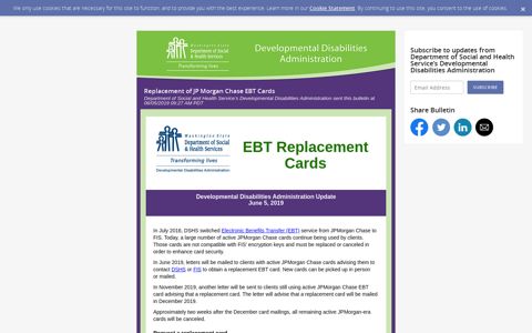 Replacement of JP Morgan Chase EBT Cards - GovDelivery