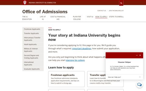 How to Apply: Office of Admissions: Indiana University ...