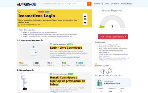 Icosmeticos Login - A database full of login pages from all ...