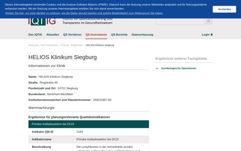 HELIOS Klinikum Siegburg | IQTIG