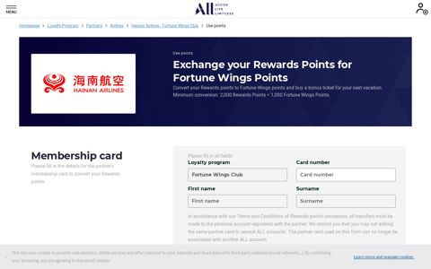 Hainan Airlines - Fortune Wings Club - Accor Hotels