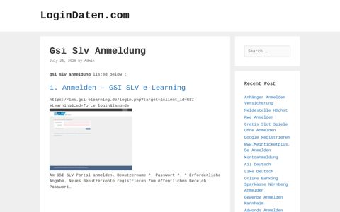 Gsi Slv - Anmelden - Gsi Slv E-Learning - LoginDaten.com