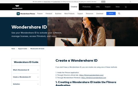 Create a Wondershare ID - Wondershare Filmora