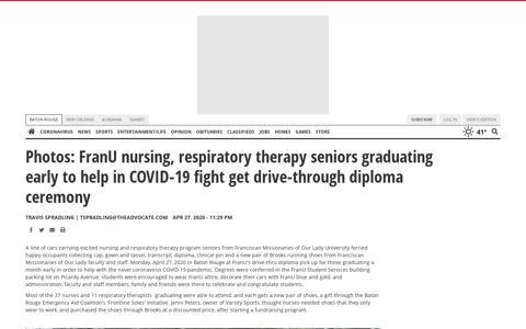 Photos: FranU nursing, respiratory therapy seniors graduating ...