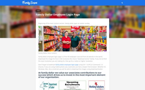 Family Dollar Employee Login Page - FamilyScopes