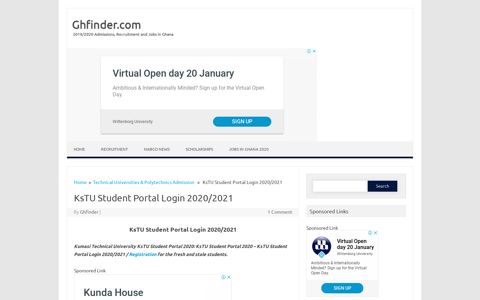 KsTU Student Portal Login 2020/2021 - Ghfinder.com