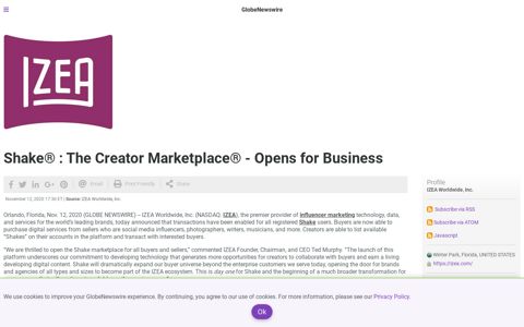 Shake® : The Creator Marketplace® - Opens for Business ...
