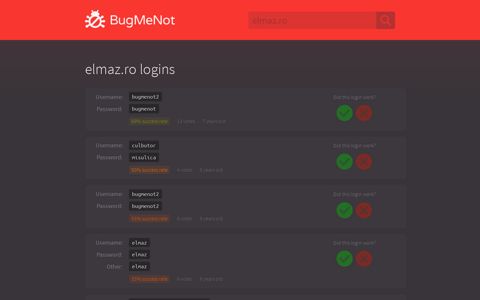 elmaz.ro passwords - BugMeNot