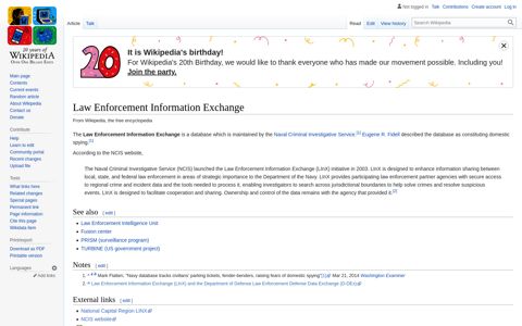 Law Enforcement Information Exchange - Wikipedia