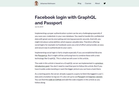 Facebook login with GraphQL and Passport