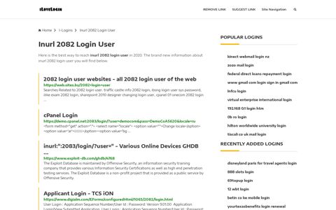 Inurl 2082 Login User ❤️ One Click Access - iLoveLogin