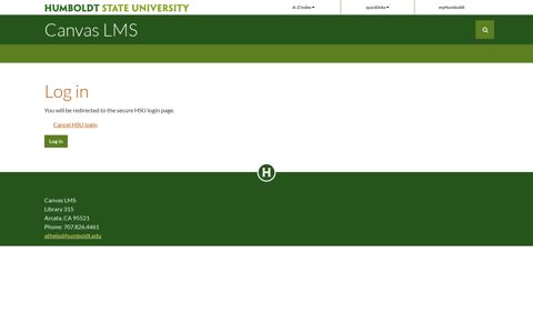 Log in | Canvas LMS - Humboldt State University