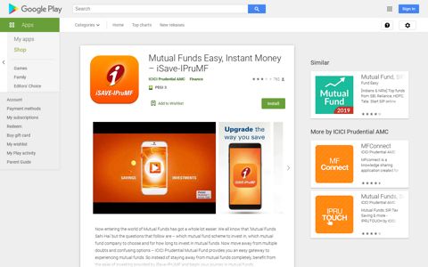 Mutual Funds Easy, Instant Money – iSave-IPruMF - Apps on ...