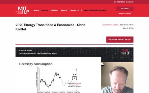 2020 Energy Transitions & Economics - Chris Knittel | ILP