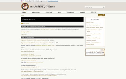 For Employees - Department of Justice