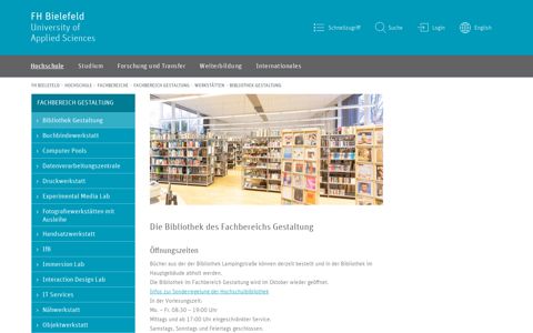 Bibliothek Gestaltung | FH Bielefeld