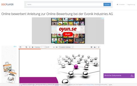 Anleitung zur Online-Bewerbung bei der Evonik Industries AG