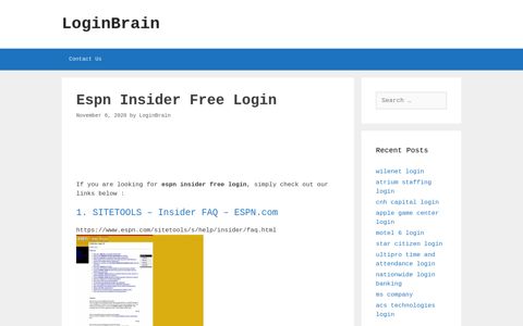 espn insider free login - LoginBrain
