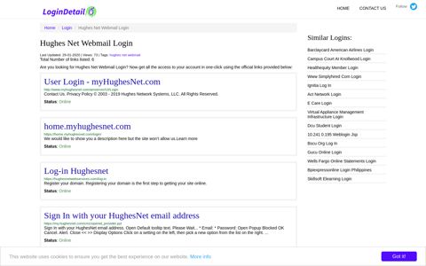 Hughes Net Webmail Login User Login - myHughesNet.com ...