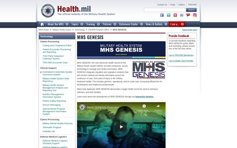 MHS GENESIS | Health.mil