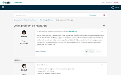 Login problem on Fitbit App - Fitbit Community