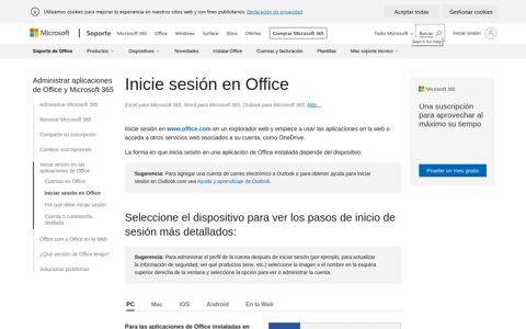 Inicie sesión en Office - Soporte de Office - Microsoft Support