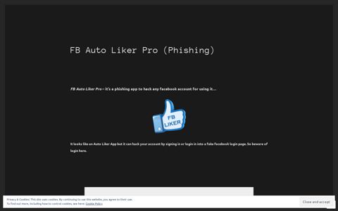 FB Auto Liker Pro (Phishing) - WordPress.com