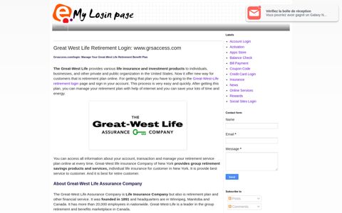 Great West Life Retirement Login: www.grsaccess.com |Login ...
