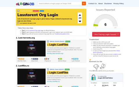 Lasstorent Org Login - A database full of login pages from all ...