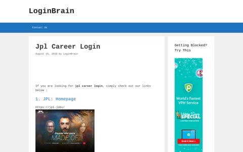 jpl career login - LoginBrain