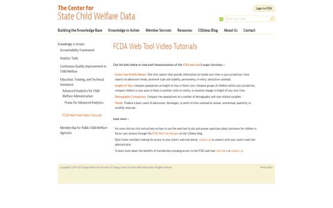 FCDA Web Tool Video Tutorials | The Center for State Child ...