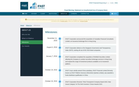 Milestones - iFAST Financial