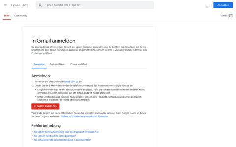 In Gmail anmelden - Computer - Gmail-Hilfe - Google Support