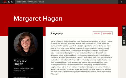 Margaret Hagan - Director (Program) - Stanford Law School