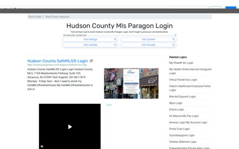 Hudson County Mls Paragon - Hudson County SafeMLS® Login