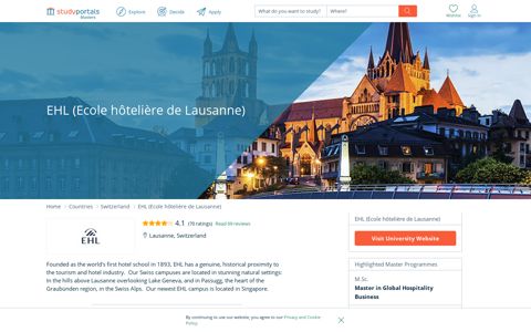 EHL (Ecole hôtelière de Lausanne) | University Info | 2 ...