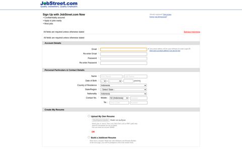 Register an Account and Apply for Jobs with JobStreet.com ...