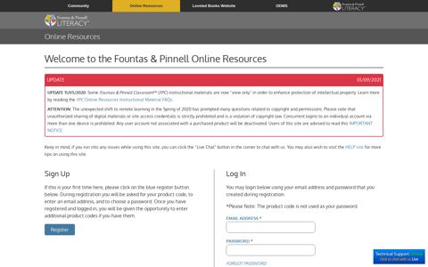Login - Fountas & Pinnell Online Resources
