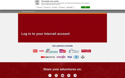 Log in to your Interrail account - Trenitalia