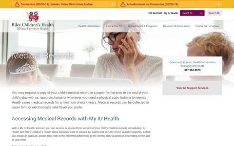 Medical Records | Riley Children's Health