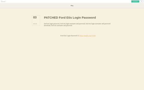 PATCHED Ford Etis Login Password | provlebuzzfarn's Ownd