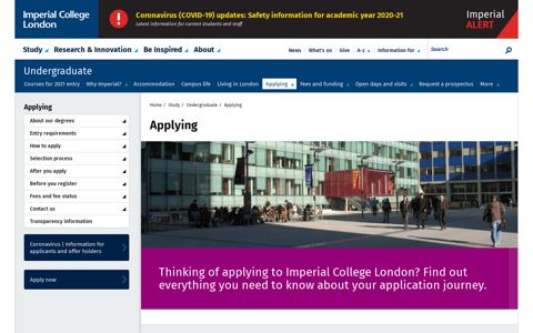 Applying | Study | Imperial College London